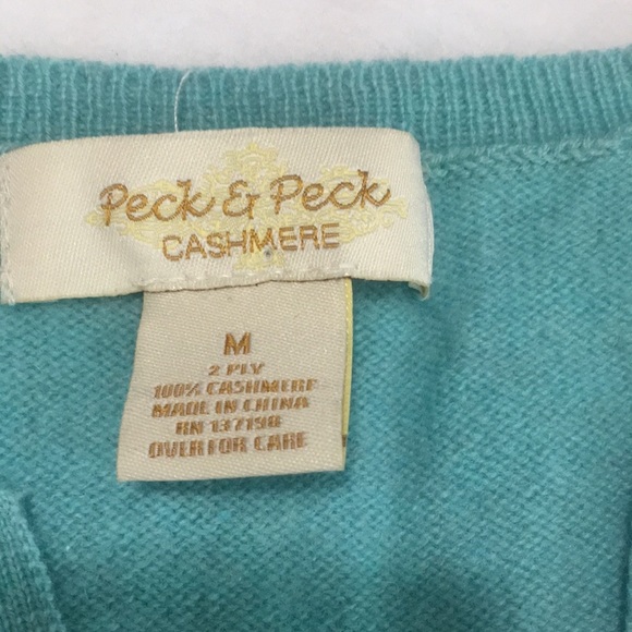 PECK & Peck 💯 Cashmere V-Neck Sweater Size M - Picture 4 of 13